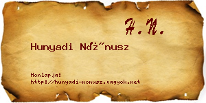 Hunyadi Nónusz névjegykártya